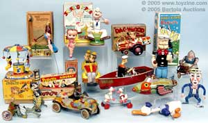 Comic character toys from the Feldman collection