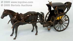 Ives Hansom Cab with Walking Horse exemplifies the companies toy ingenuity and progressive attention to detail
