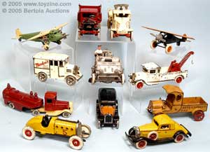 Cast Iron Cars and Trucks and assorted examples from the Ray Burgess collection are one of the sale’s featured sessions