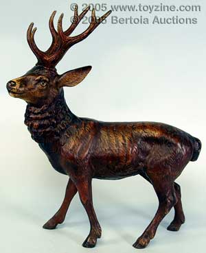 extremely rare, this full-figured cast iron Elk lawn ornament