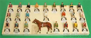 Britains factory/salesman's sample Racing Colours jockeys and horse contained