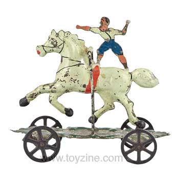 Bareback Horse Rider Tin Toy