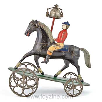 Equestrian Bell Tin Pull Toy
