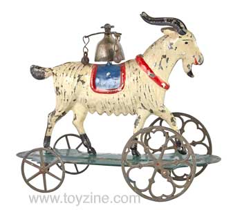 Goat on Platform Tin Bell Toy