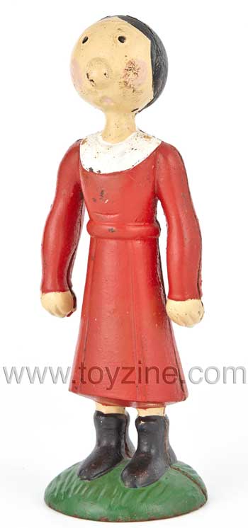 Olive Oyl Cast Iron Bank Charming bank of this popular cult figurine, probably repainted