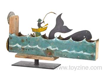 Painted Wood and Metal Whaling Scene