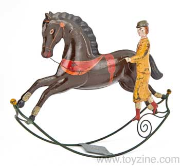 Rocking Horse with Trainer Tin Toy
