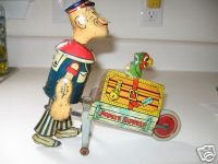 Marx Popeye Express Wheelbarrow Tin Windup toy