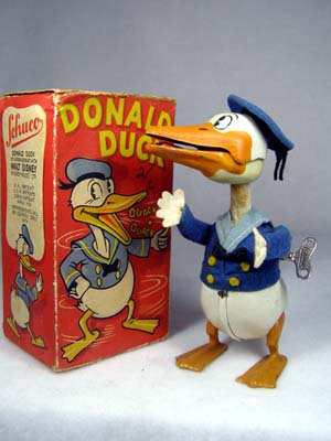 Boxed 30s Schuco "Donald Duck"-works, complete, w/key
