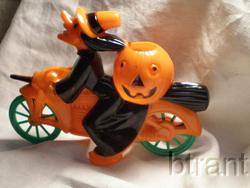 Vintage Motorcycle Riding Witch Halloween Plastic Toy