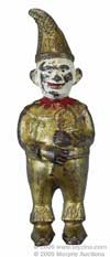 7in cast-iron Clown with Crooked Hat still bank
