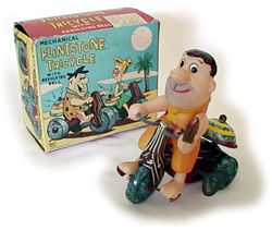 Flintstones tin toy clockwork tricycles.
