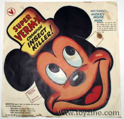 1950's Mickey face mask advertisement for an insect killing pesticide