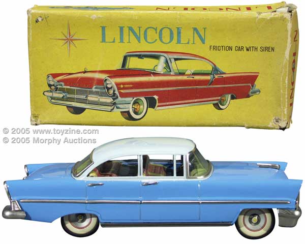 Lincoln two-tone tin sedan with original box,