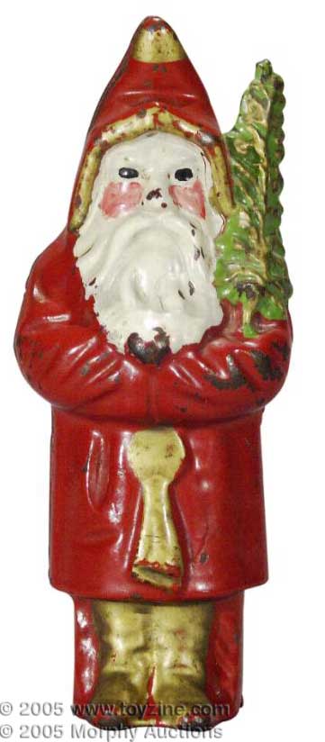 cast-iron Santa with Tree still bank,