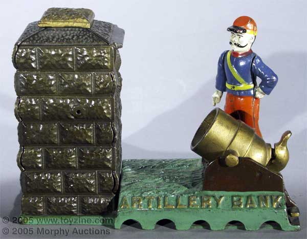 1900 by JE Stevens, this is known as the Artillery mechanical bank