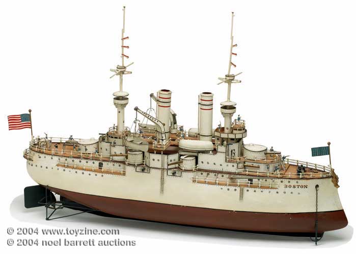 Marklin Battleship “Boston” - This classic 40in battleship is from Marklin’s acclaimed second series of toy boats