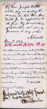 letter from Abraham Lincoln sold for $9,718