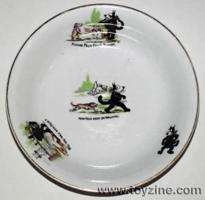 FELIX THE CAT - 1930's - ENGLAND, a wonderful early Felix cereal bowl with great illustration of Felix