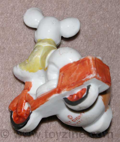 MICKEY MOUSE - EGGCUP - 1960 - JAPAN, lustreware china Mickey on bike with copyright Walt Disney