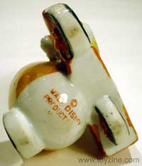 MICKEY MOUSE - EGGCUP - 1960 - JAPAN, lustreware china Mickey on bike with copyright Walt Disney Productions