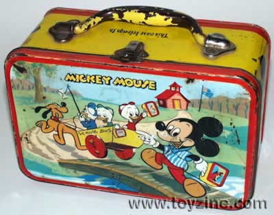 DISNEY LUNCH CASE - 1960's - TIN, Australian made Disney Lunch case with bright images of all the disney favorites lithographed on tin