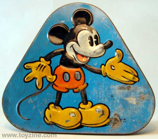 Mickey Mouse Candy Tin - 1930's, this rare tin has a wonderfully embossed image of Mickey