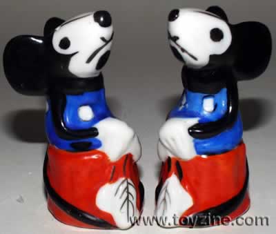 DISNEY S&P - 1930's - JAPAN, early Mickey Mouse salt and pepper shakers
