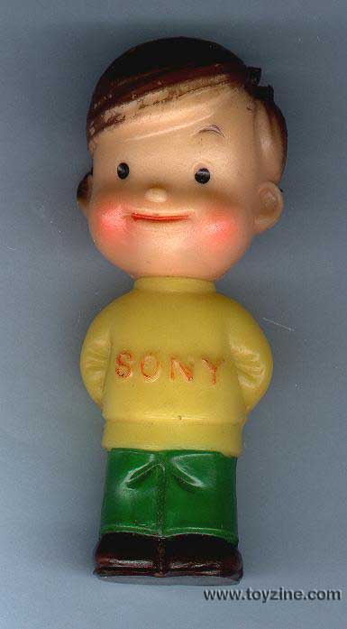 SONY BOY VINYL ADVERTISING FIGURE, CA 1960S, licensed by Sony