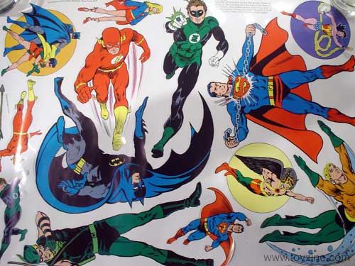 SUPER HEROES - 1972 - STICKER SET, this large sticker set has all the favorite Super Heroes of the 1970's including Birdman, official merchandise copyright 1972 National Periodical Publications Inc,