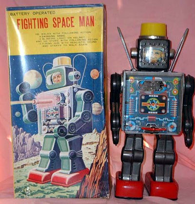 FIGHTING SPACE MAN ROBOT - TIN - HORIKAWA JAPAN - 1960s