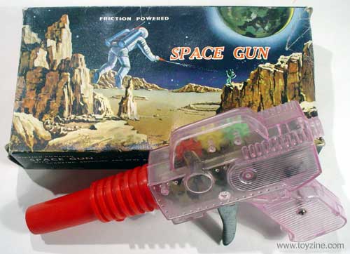 SPACE GUN - 1970s - HONG KONG, early 70s space gun with metal gears