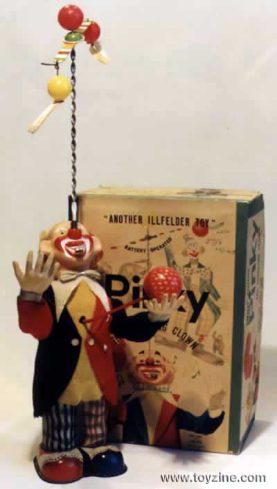CLOWN - TIN - JAPAN - 1960's - Pinky the juggling clown by Alps Japan