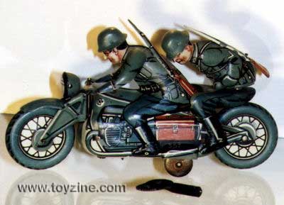 Kellerman Bike MOTORBIKE - TIN - GERMAN - 1930s. Very rare Kellerman army motorbike CKO 357