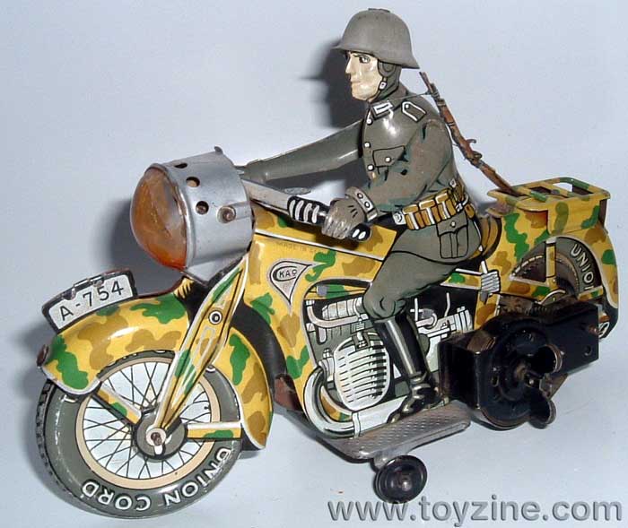 MOTORCYCLE - TIN- Made in Germany by Kellermann in 1940´s wind-up